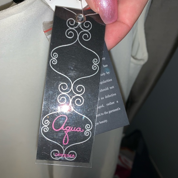 Adrianna Papell One shoulder, beaded White Dress 2 - Picture 4 of 6